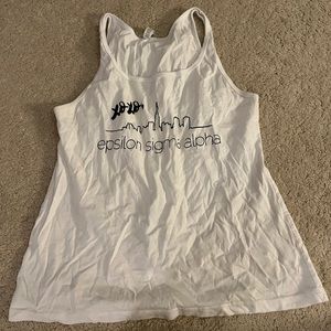 white loose sorority tank